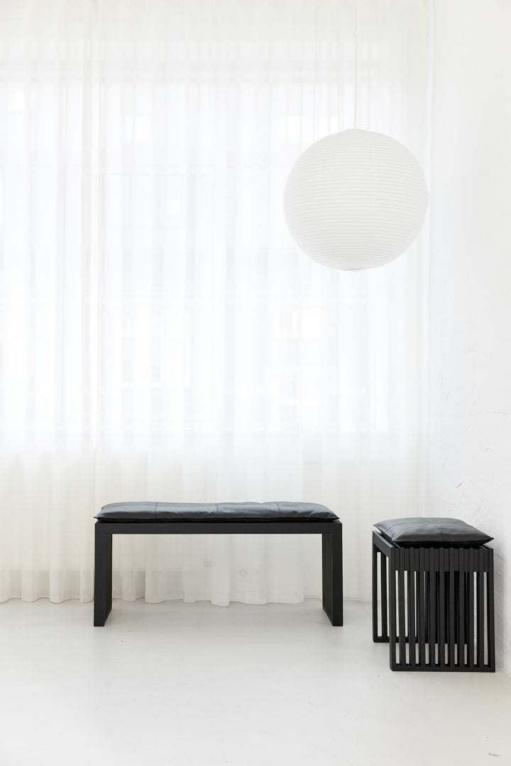 Taburet Cinas Rib mahon negru interior