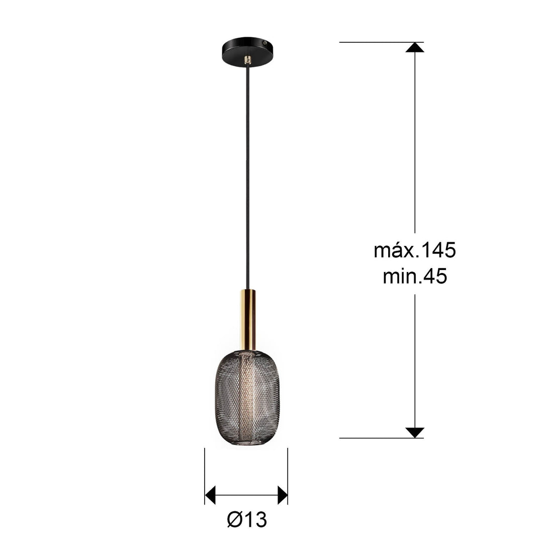 Lustra Schuller Micron 1 lumina auriu-negru LED dimabil