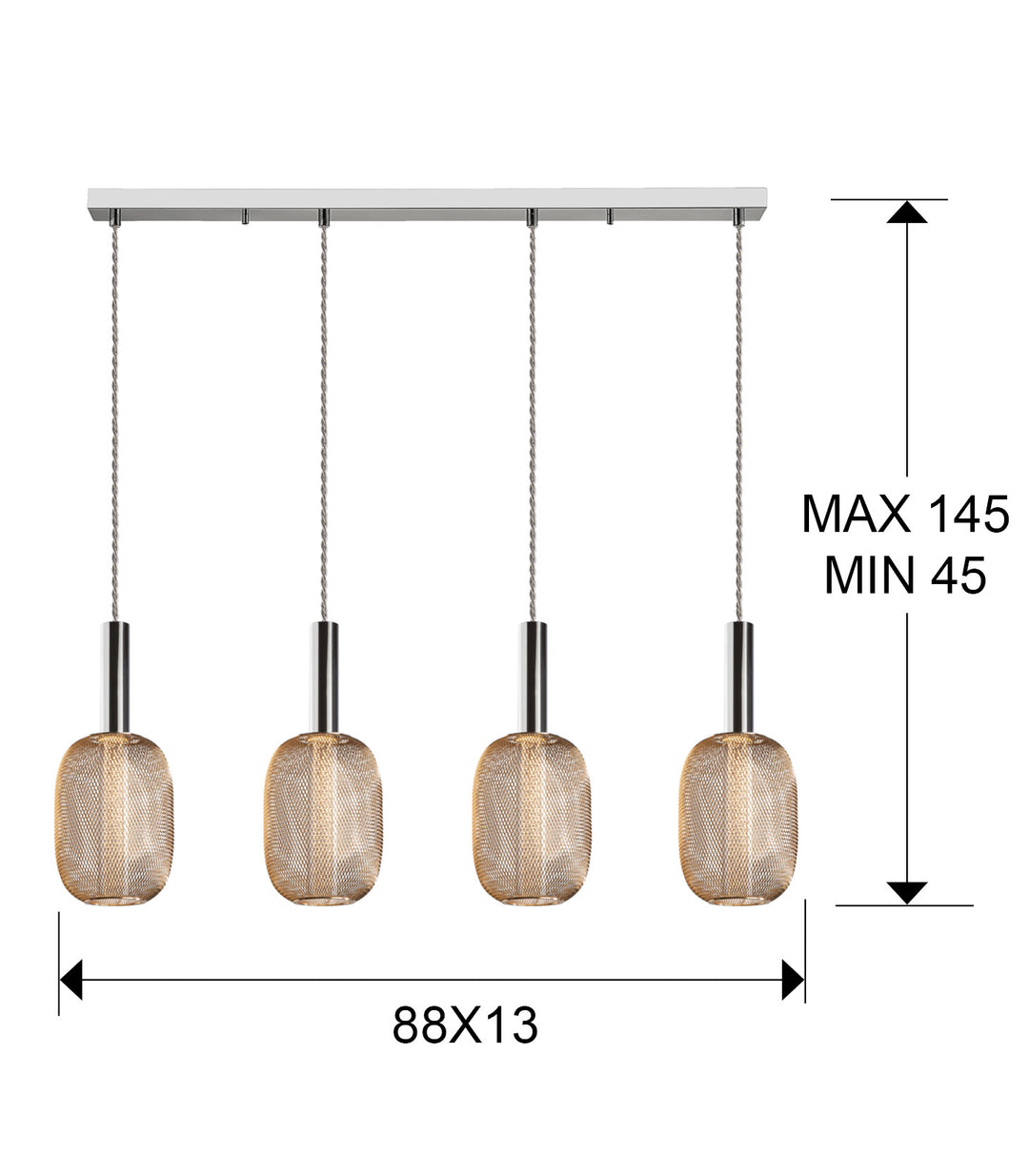 Lustra Schuller Micron 4 lumini bar cromat-auriu LED dimabil