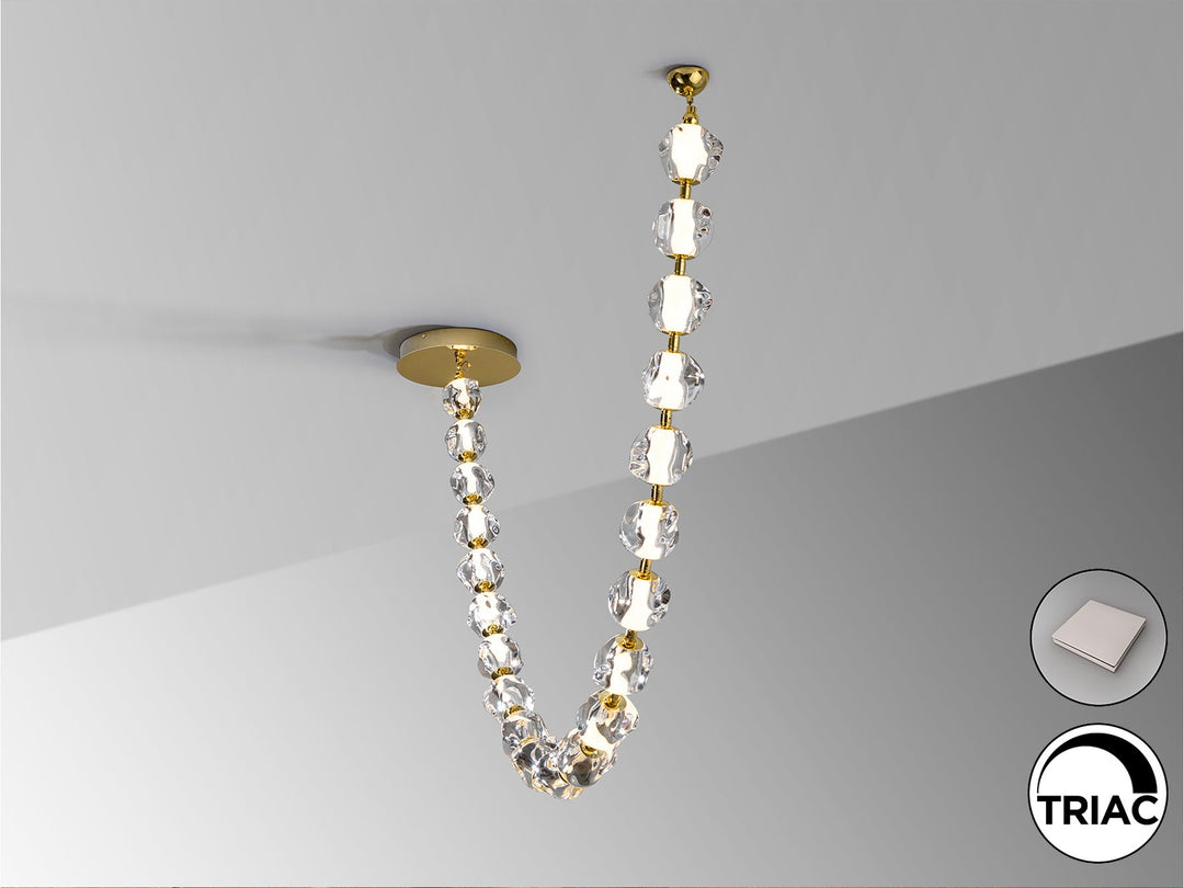 Lustra Schuller Zaria II 21 lumini 155x105 auriu acrilic dimabilă