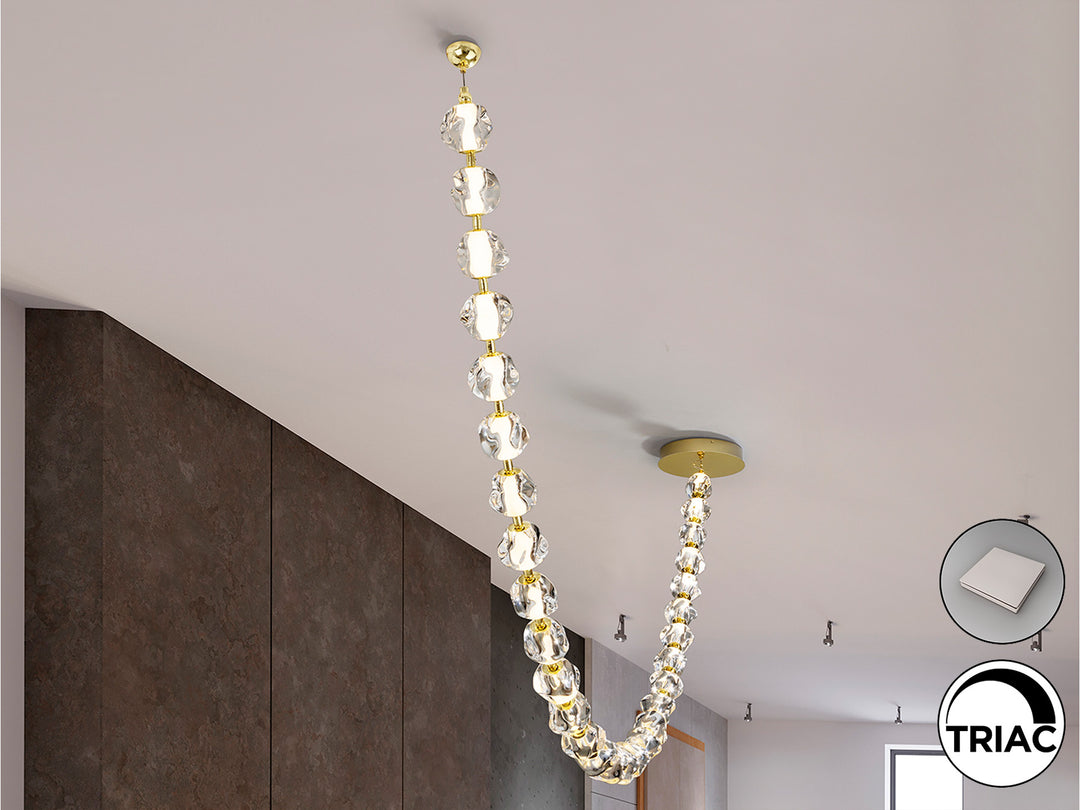Lustra Schuller Zaria II 29 lumini 213x138 auriu acrilic dimabilă