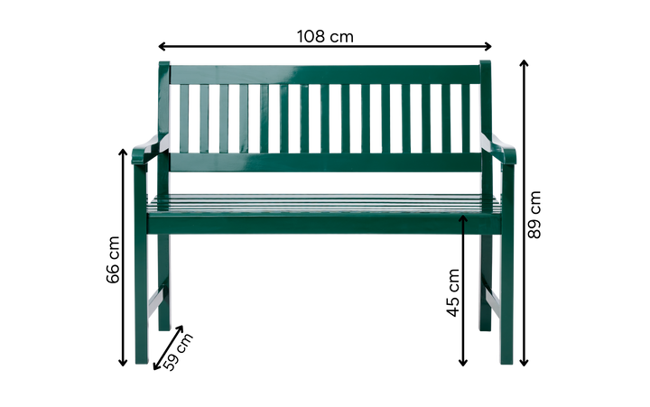 Bancheta Cinas Brighton doua locuri verde 108 cm
