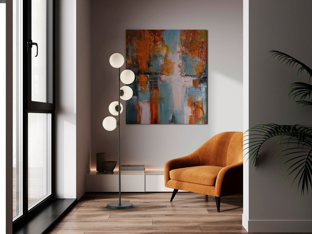 Lampadar Schuller Inoa 5L cu cinci sfere din sticlă opal acidulată pe tijă verticală în finisaj metalic negru mat — 159 cm înălțime.