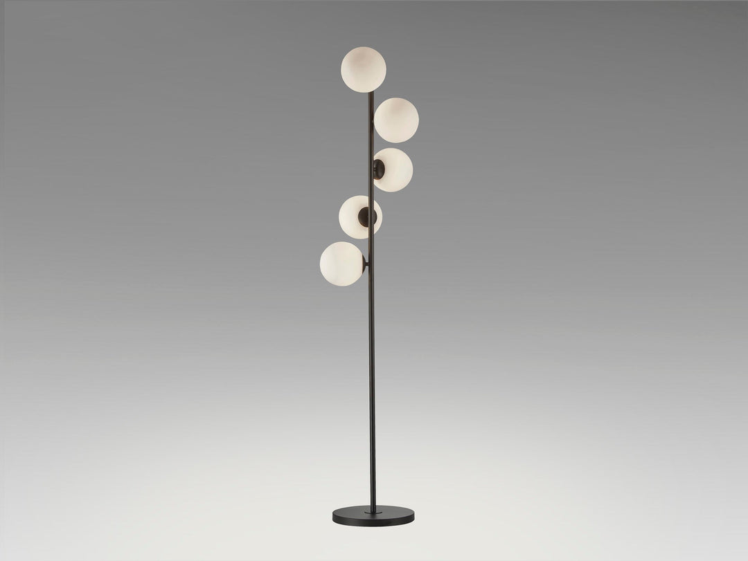 Lampadar Schuller Inoa 5 sfere opal negru mat 159 cm