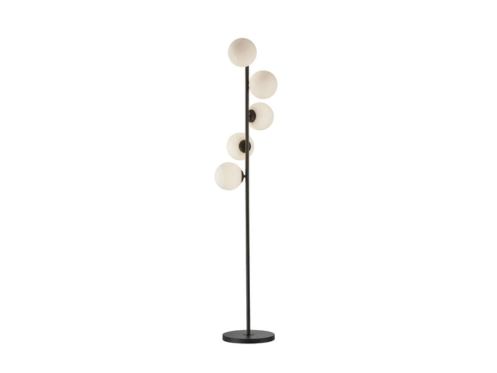 Lampadar Schuller Inoa 5 sfere opal negru mat 159 cm