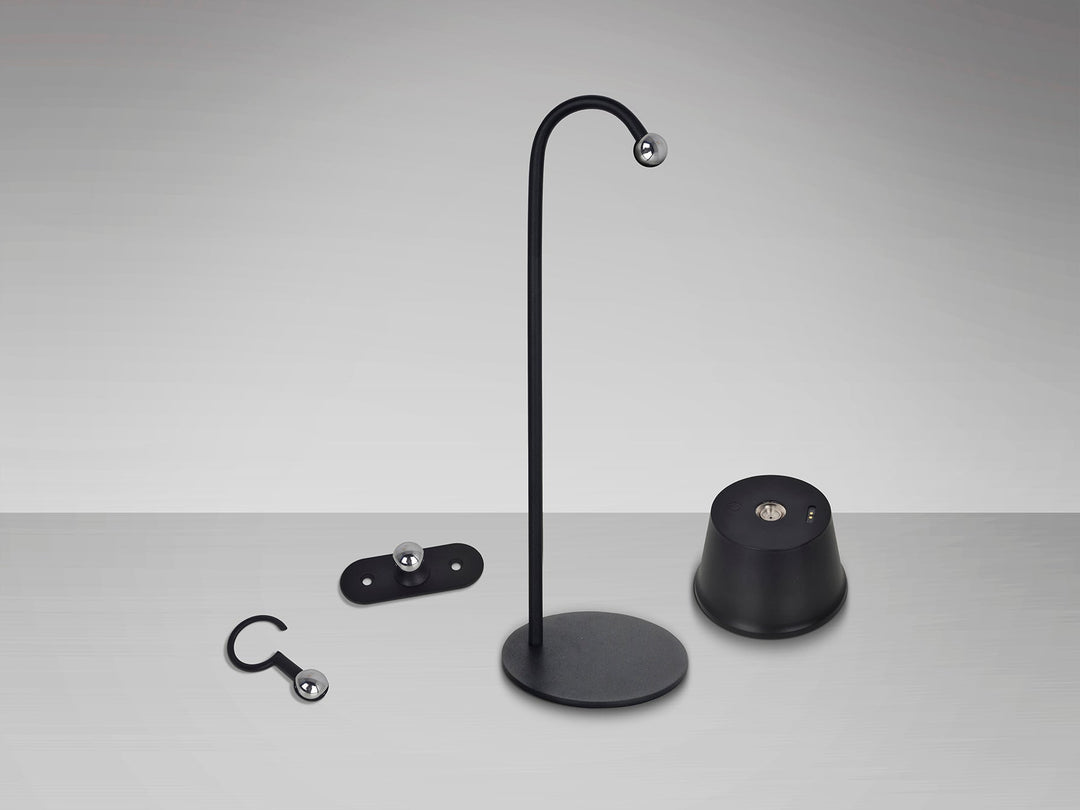 Veioza portabila Schuller Cuco LED neagra IP54