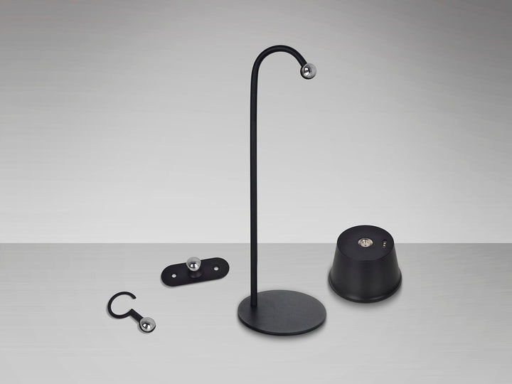 Veioza portabila Schuller Cuco LED neagra IP54