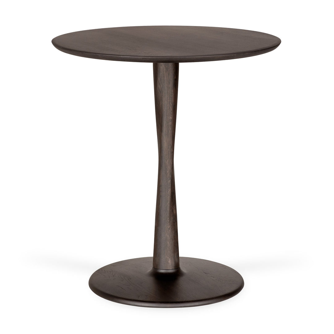 Masă bistro Torsion Ethnicraft 70×70 cm din stejar brown cu picior torsadat