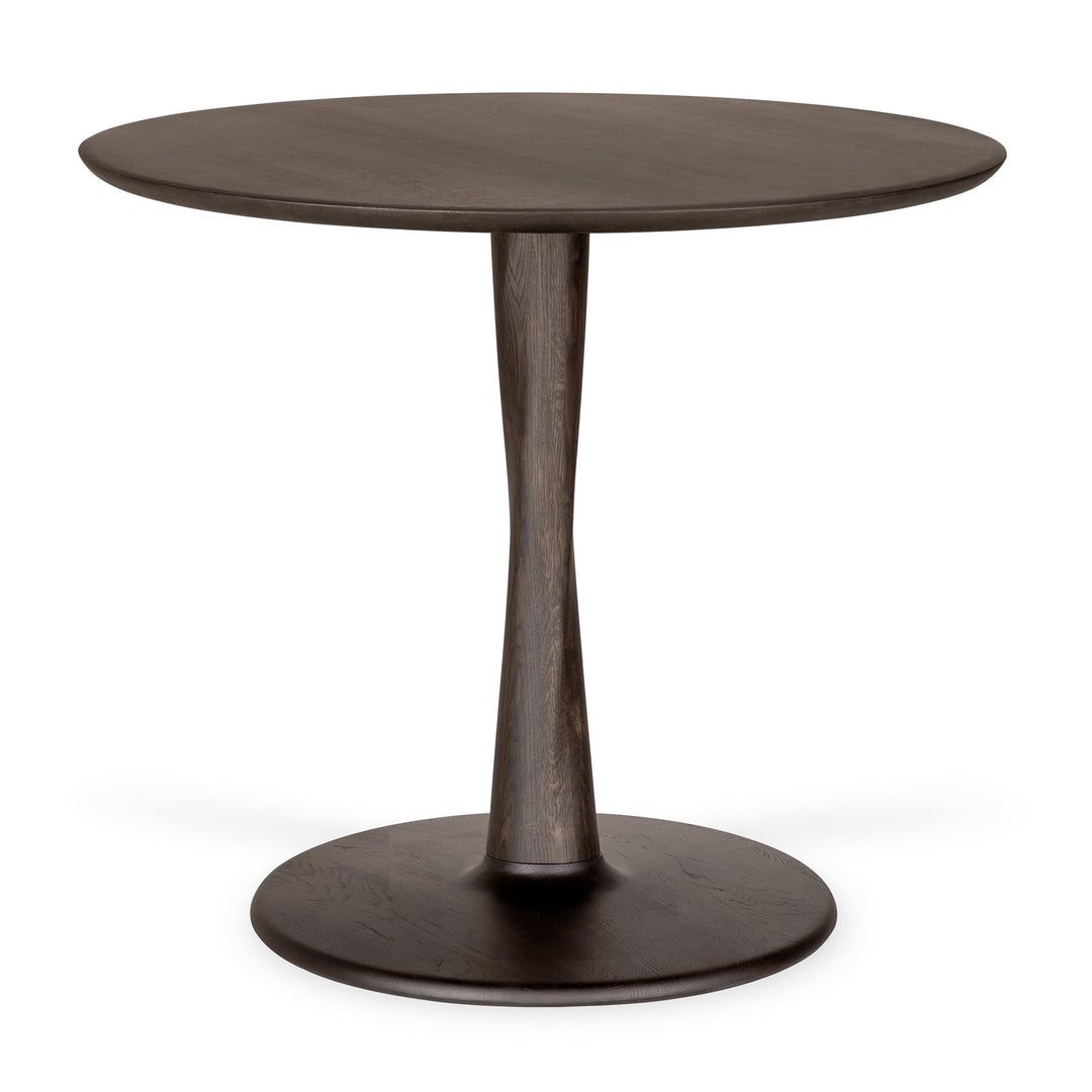 Masă bistro Torsion Ethnicraft 90×90 cm din stejar brown cu picior torsadat