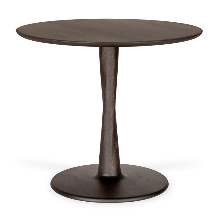 Masă bistro Torsion Ethnicraft 90×90 cm din stejar brown cu picior torsadat