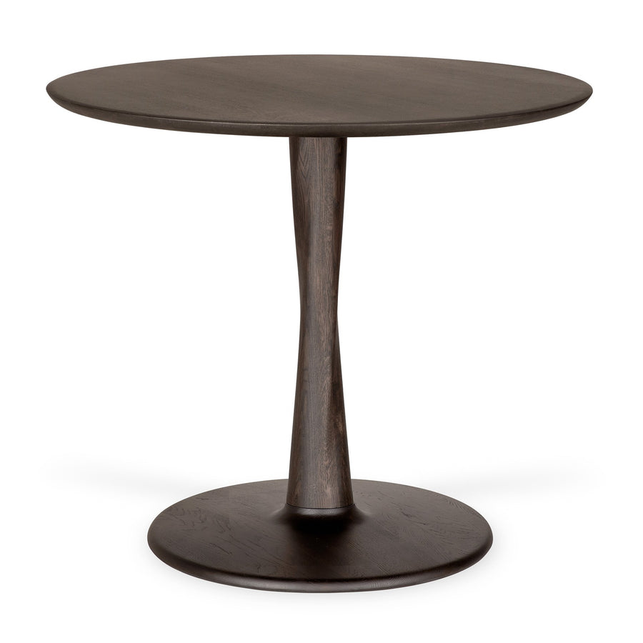 Masă bistro Torsion Ethnicraft 90×90 cm din stejar brown cu picior torsadat