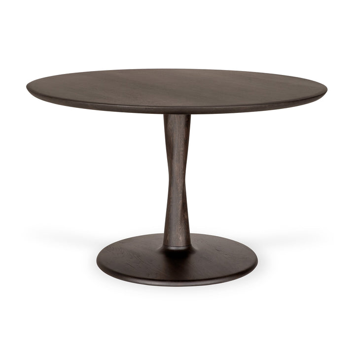 Masă dining Torsion Ethnicraft 127×127 cm din stejar brown cu picior torsadat