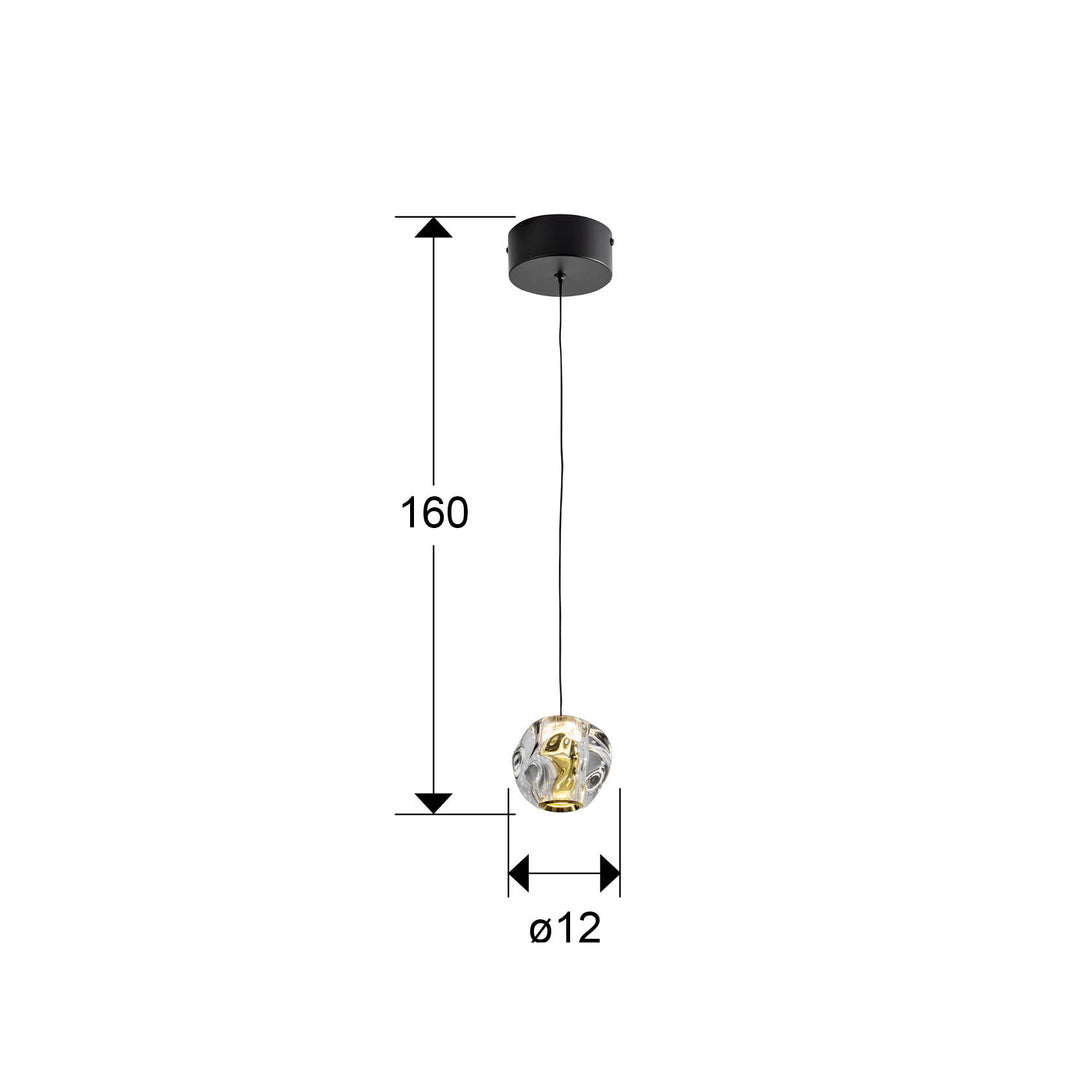 Lustra Schuller Zaria 1 lumina negru-auriu acrilic clar