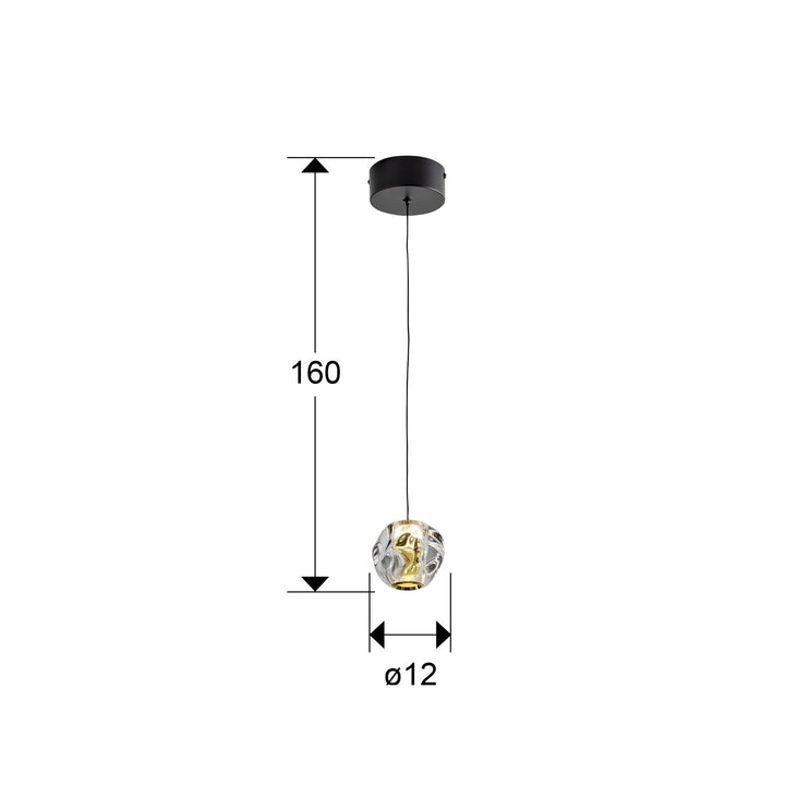 Lustra Schuller Zaria 1 lumina negru-auriu acrilic clar