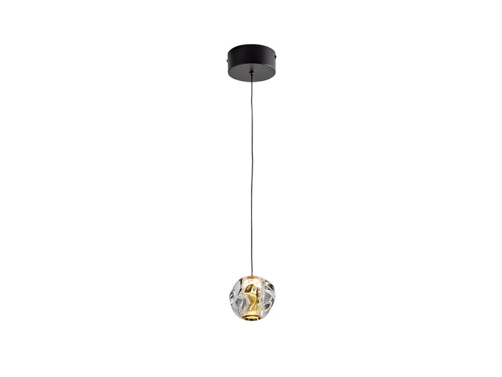 Lustra Schuller Zaria 1 lumina negru-auriu acrilic clar