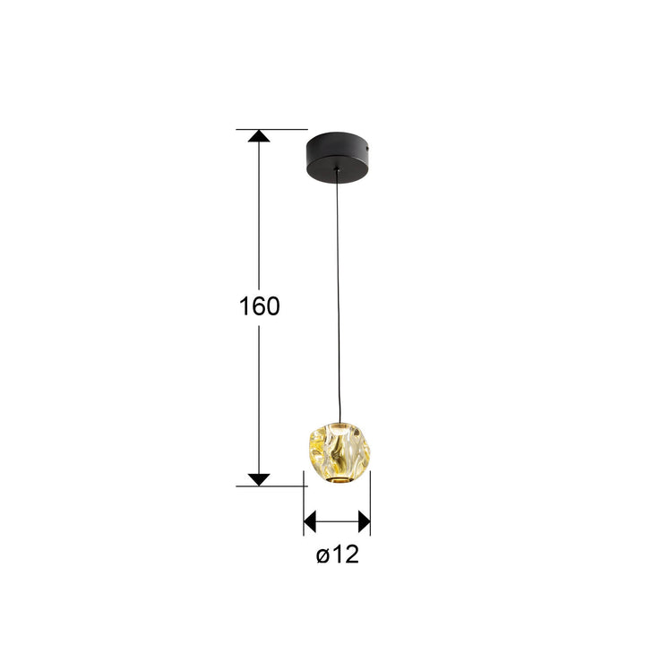 Lustra Schuller Zaria 1 lumina negru-bronz chihlimbar