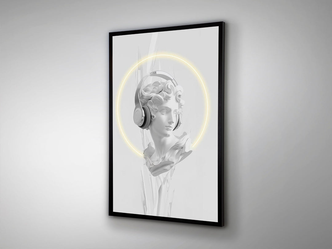 Tablou luminos LED Schuller Busto alb-negru 80x120