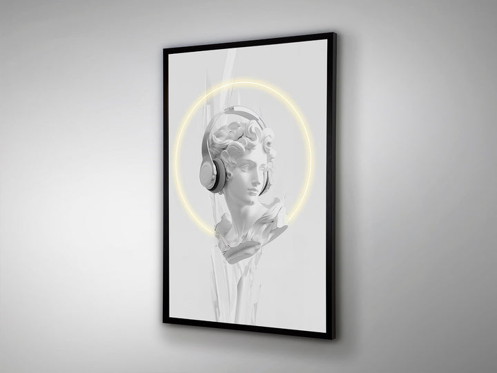 Tablou luminos LED Schuller Busto alb-negru 80x120