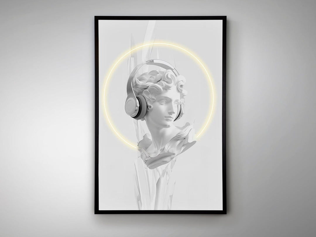 Tablou luminos LED Schuller Busto alb-negru 80x120