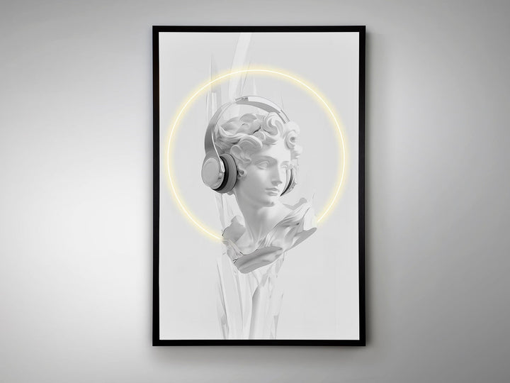 Tablou luminos LED Schuller Busto alb-negru 80x120