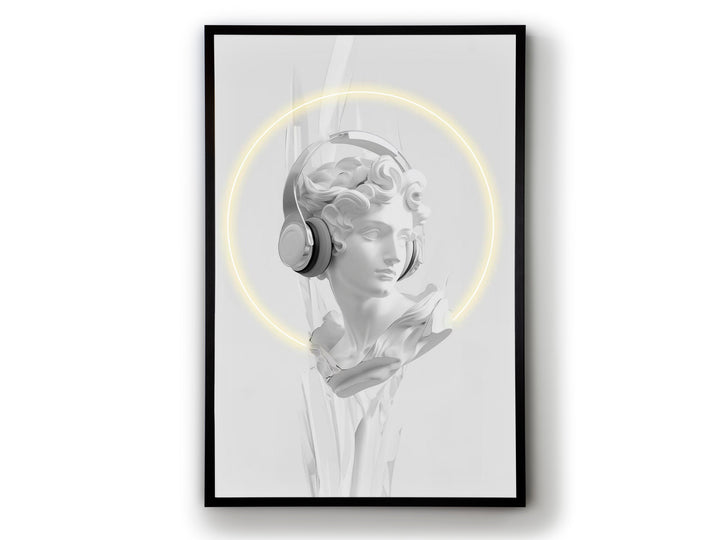 Tablou luminos LED Schuller Busto alb-negru 80x120