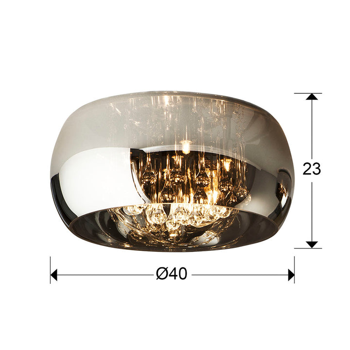 Plafoniera Schuller Argos Ø40 cromat cristale dimmable telecomandă