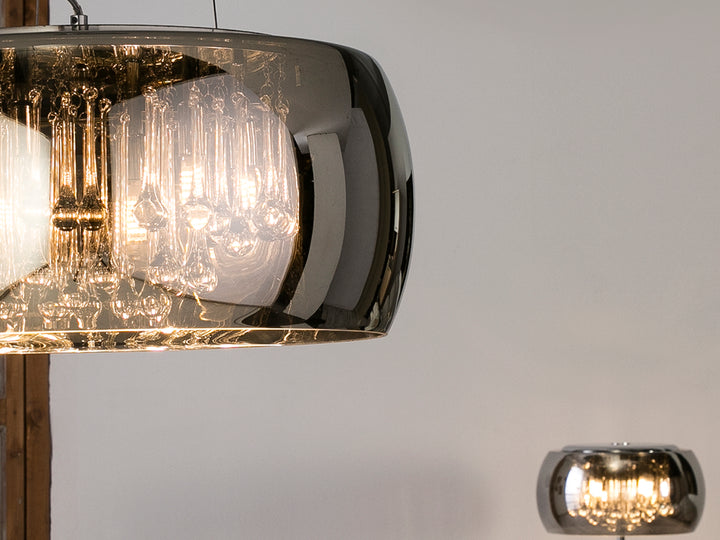 Pendul Schuller Argos Ø50 cromat cu picaturi cristal