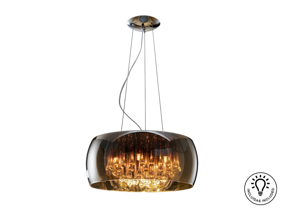 Pendul Schuller Argos Ø50 cromat cu picaturi cristal