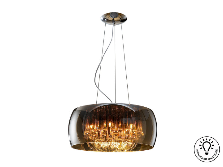 Pendul Schuller Argos Ø50 cromat cu picaturi cristal