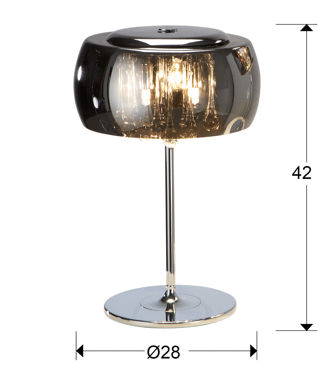Veioza Schuller Argos sticla cu picaturi cristal cromat