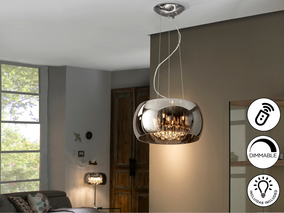 Pendul Schuller Argos Ø40 cromat cristale dimmable telecomandă