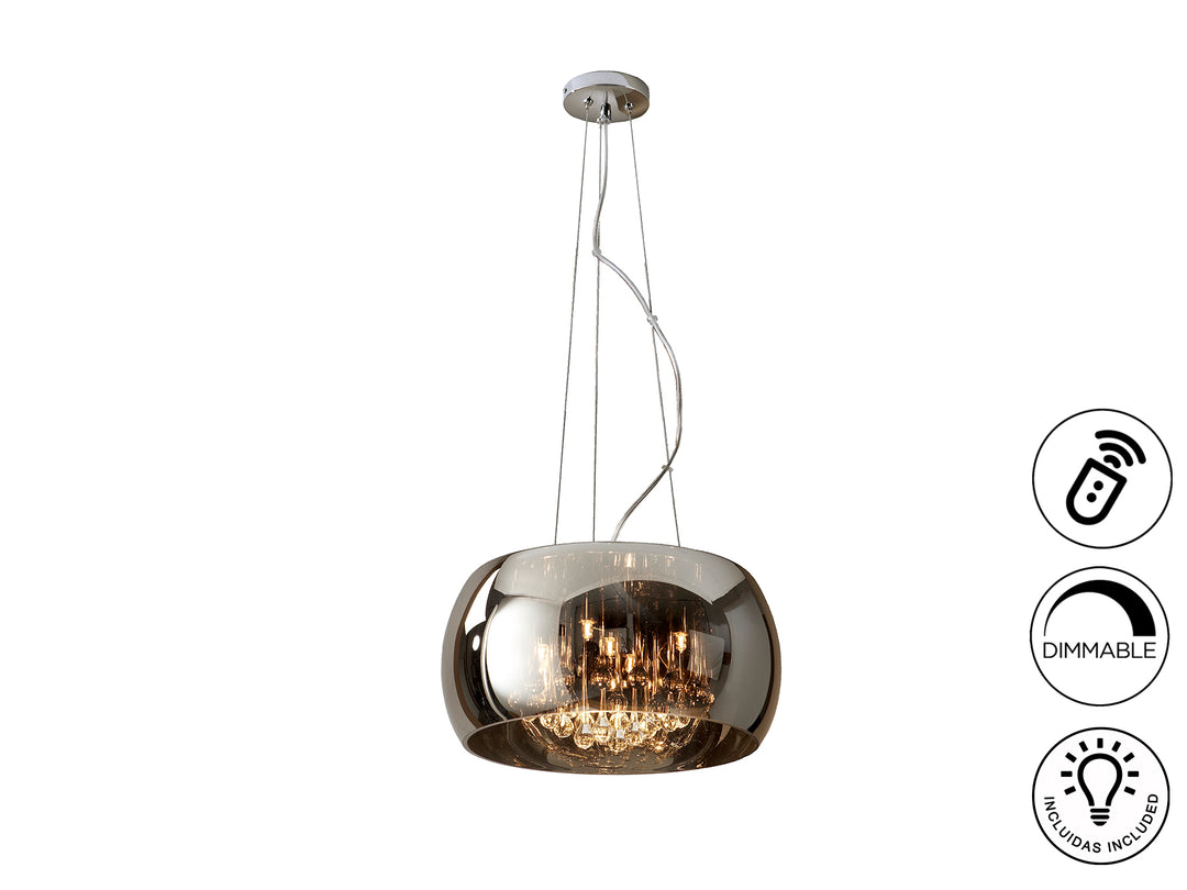 Pendul Schuller Argos Ø40 cromat cristale dimmable telecomandă