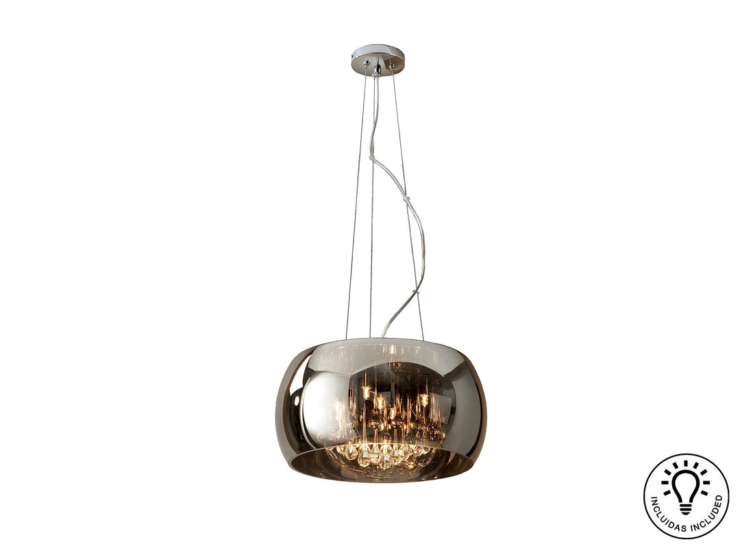 Pendul Schuller Argos Ø40 cromat cu picaturi cristal