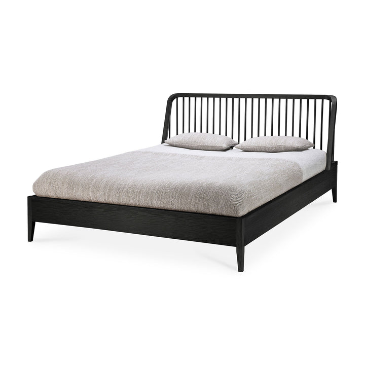 Pat Ethnicraft Spindle stejar negru 180x200