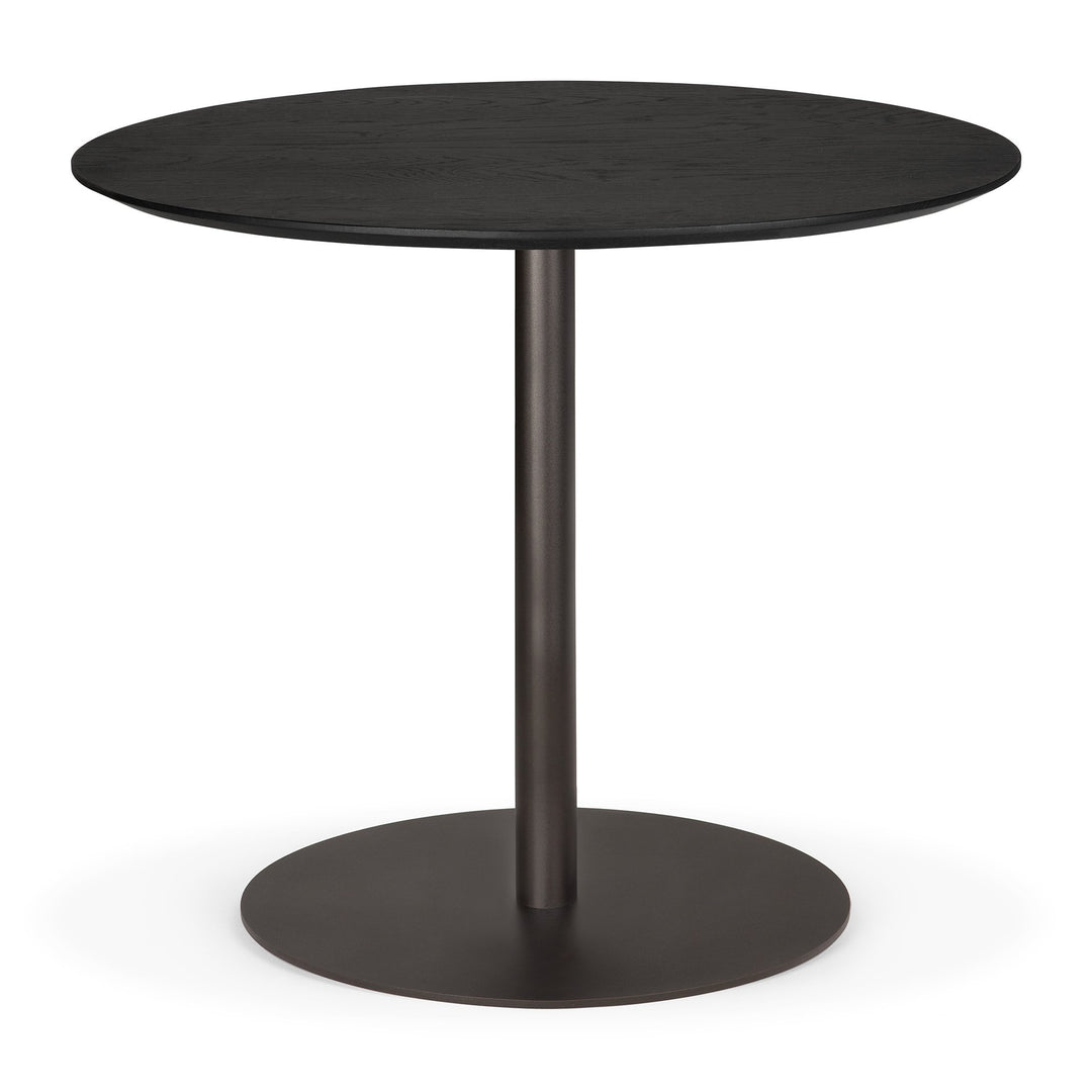 Masă dining Blend Ethnicraft cu blat stejar negru — 90×90×76 cm