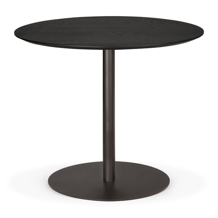 Masă dining Blend Ethnicraft cu blat stejar negru — 90×90×76 cm