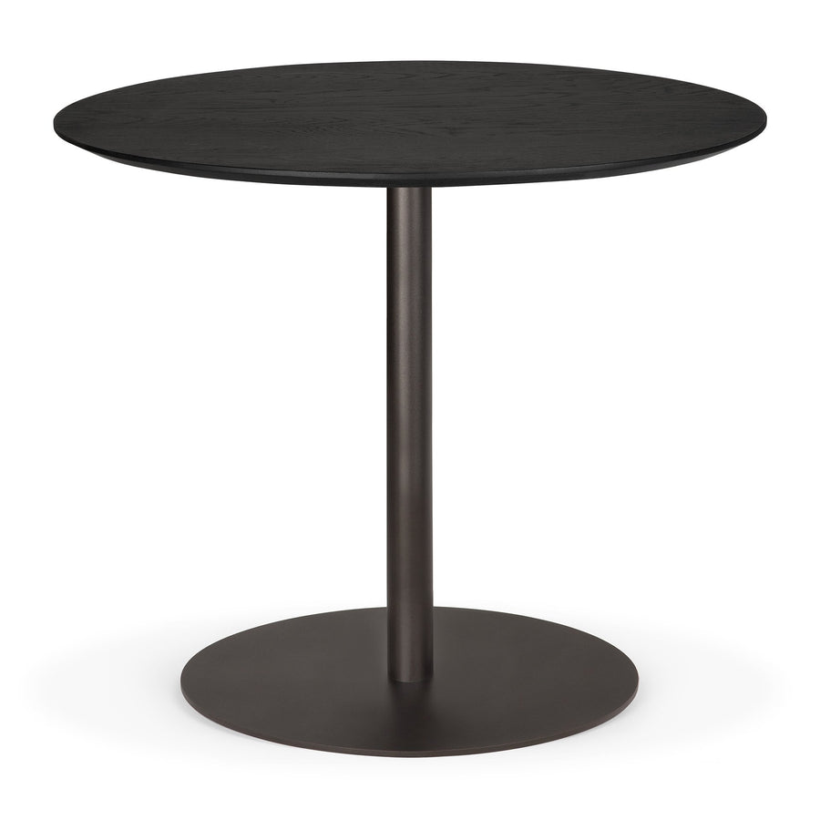 Masă dining Blend Ethnicraft cu blat stejar negru — 90×90×76 cm