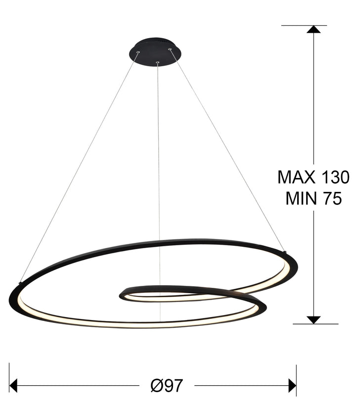 Lustra Schuller Looping disc negru mat Ø97 LED 54W