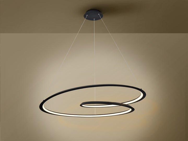 Lustra Schuller Looping disc negru mat Ø97 LED 54W