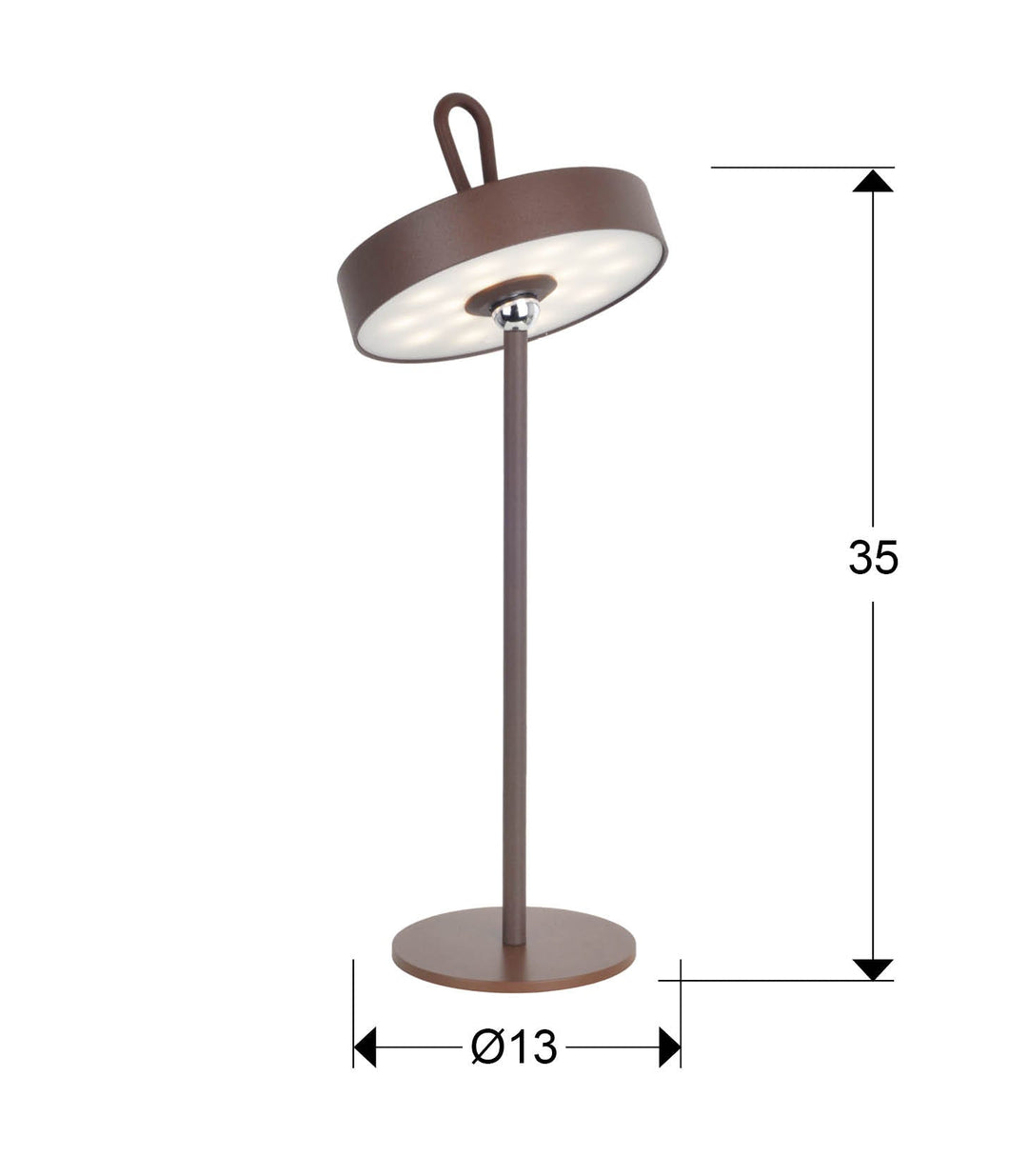 Veioza portabila Schuller Gong LED corten IP54