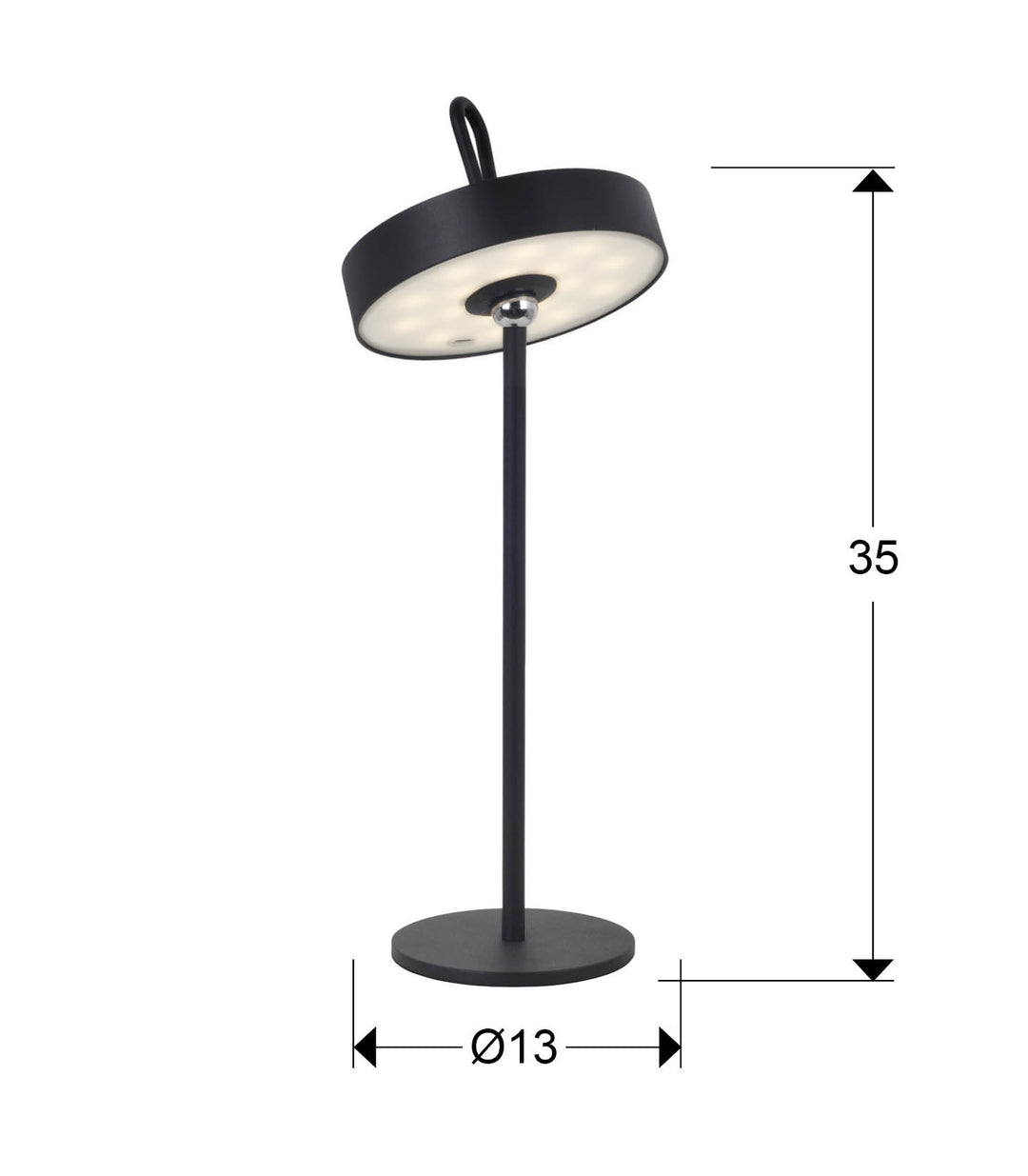 Veioza portabila Schuller Gong LED neagra IP54