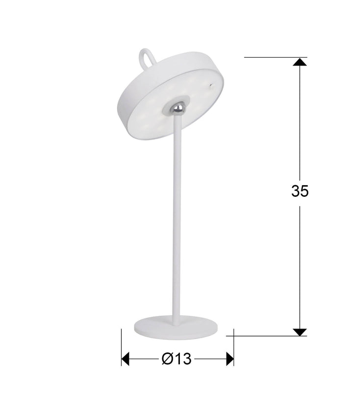 Veioza portabila Schuller Gong LED alba IP54