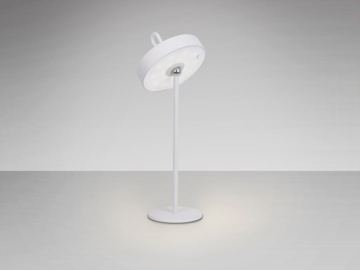 Veioza portabila Schuller Gong LED alba IP54