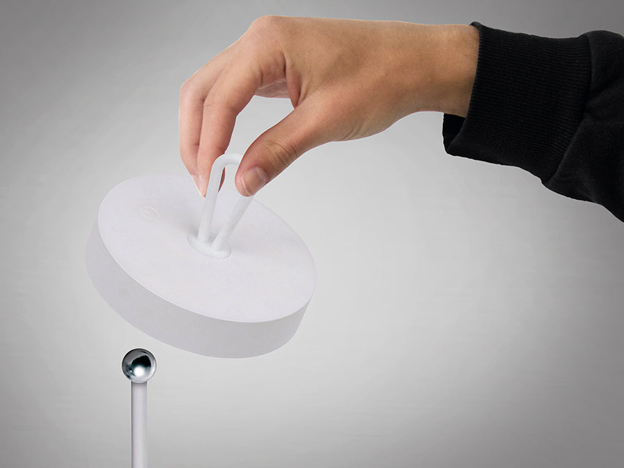Veioza portabila Schuller Gong LED alba IP54