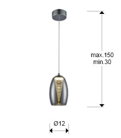 Lustra Schuller Nebula 1 lumina cromat abajur dublu