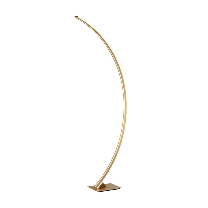 Lampadar Schuller Arcus cu corp curbat LED și finisaj auriu periat — H150 cm