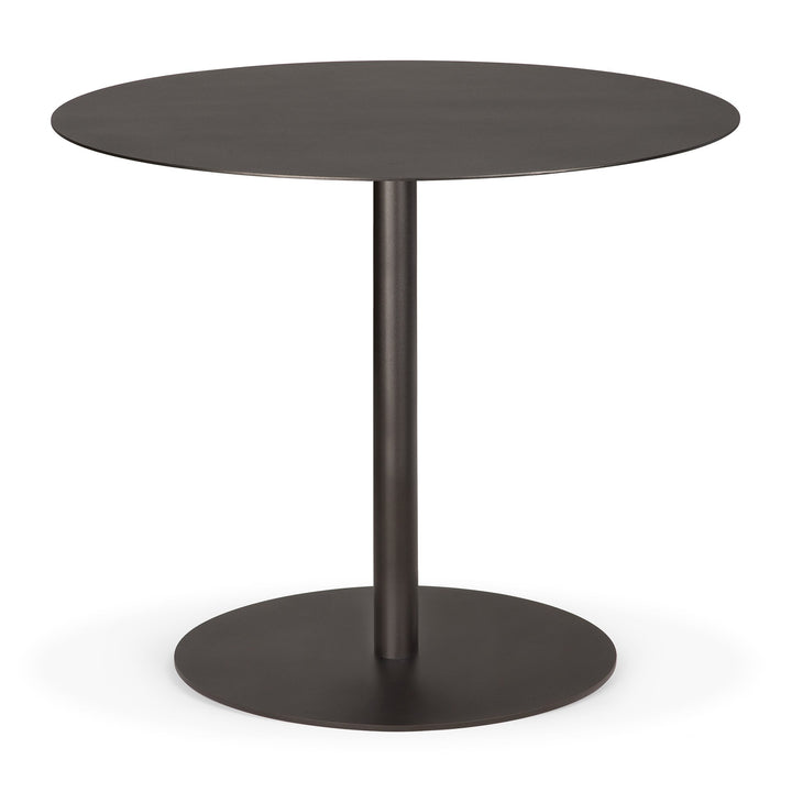 Masă dining Blend Ethnicraft cu blat dark bronze metal  table top — 90×90×76 cm