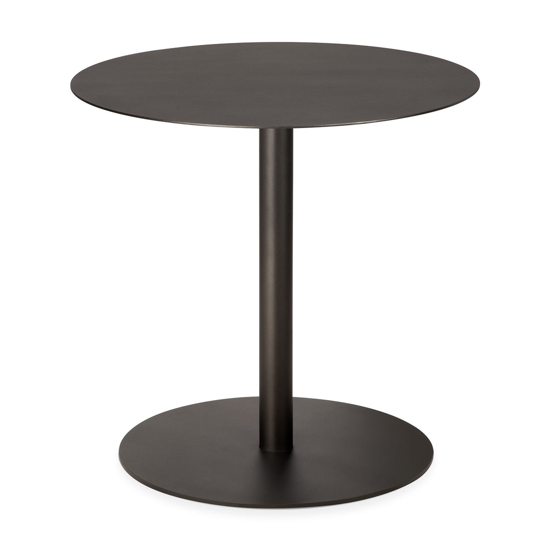 Masă lounge Blend Ethnicraft integral metalică, blat și bază în finisaj Dark Bronze pulverizat