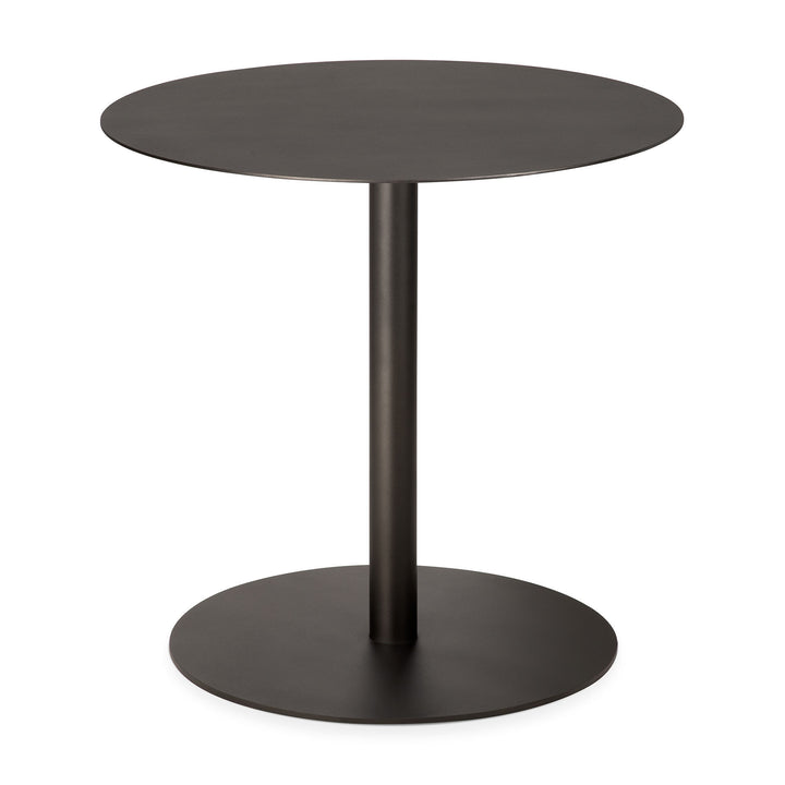 Masă lounge Blend Ethnicraft integral metalică, blat și bază în finisaj Dark Bronze pulverizat