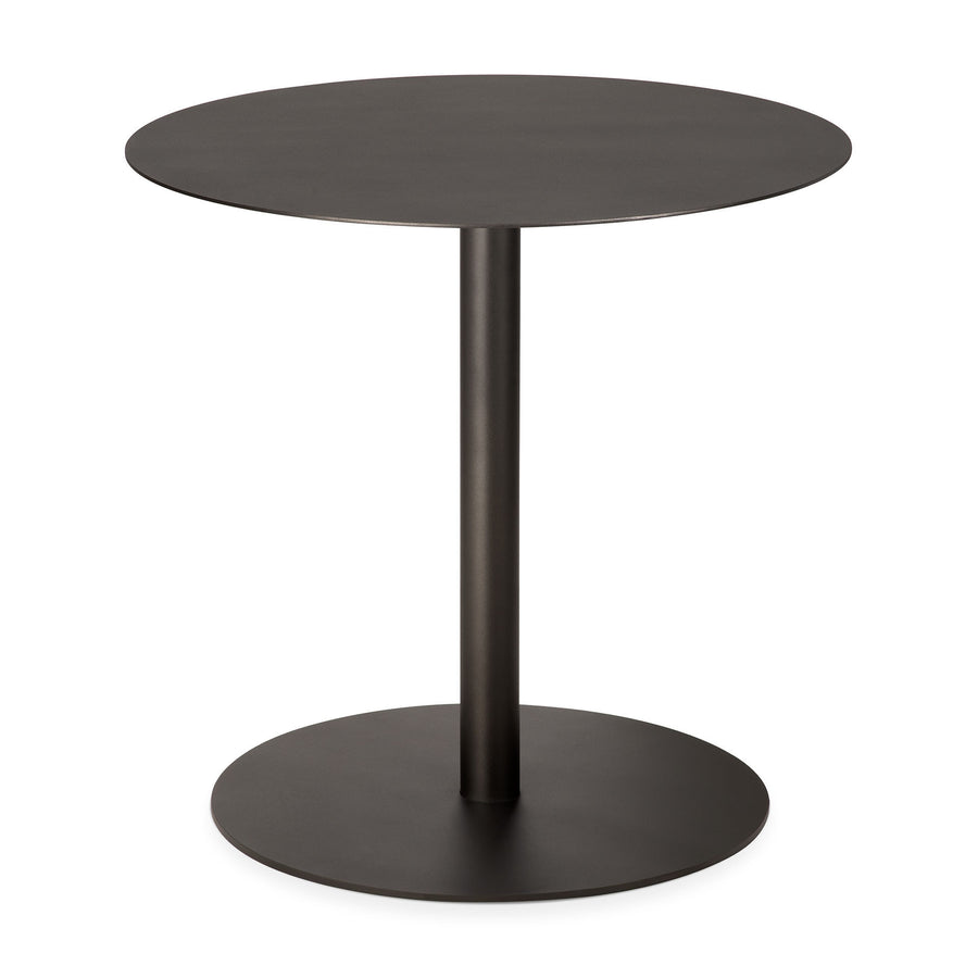 Masă lounge Blend Ethnicraft integral metalică, blat și bază în finisaj Dark Bronze pulverizat